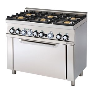 RM GASTRO Gas Cooker with 6 Burners and Electric Oven, 27 kW RM GASTRO Gas Cooker with 6 Burners and Electric Oven, 27 kW