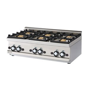 RM GASTRO Countertop Gas Cooker with 6 Double-Crown Burners, 27 kW RM GASTRO Countertop Gas Cooker with 6 Double-Crown Burners, 27 kW