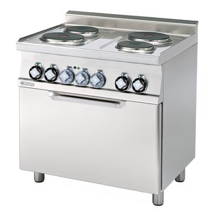 RM GASTRO Electric Cooker with 4 Hot Plates and Electric Convection Oven, 9,05 kW