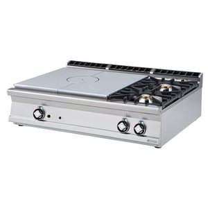 RM GASTRO Countertop Cast-Iron Gas Cooker with 2 Burners and 1  Hot Plate, 29 kW RM GASTRO Countertop Cast-Iron Gas Cooker with 2 Burners and 1  Hot Plate, 29 kW