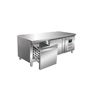 Saro Refrigerated Table with 2 Drawers 214 L, from -2 °C to 10 °C, Side-Mounted Compressor