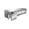 Saro Refrigerated Table with 4 Drawers 420 L, from -2 °C to 8 °C, Side-Mounted Compressor