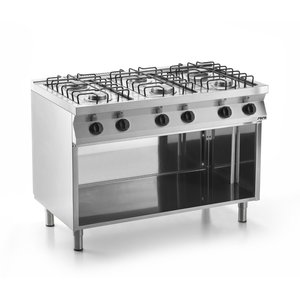Saro Gas Cooker with 6 Burners and Open Cupboard, 28,5 kW