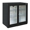Saro Double Sliding Doors Back Bar Cooler 198 L, from 2 °C to 10 °C, Black
