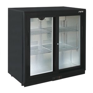 Saro Chłodziarka barowa z 2 drzwiami suwanymi, od 2 °C do 10 °C, 198 L, czarna Saro Chłodziarka barowa z 2 drzwiami suwanymi, od 2 °C do 10 °C, 198 L, czarna