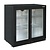 Saro Double Sliding Doors Back Bar Cooler 198 L, from 2 °C to 10 °C, Black