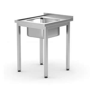 Hendi Stół z jednym zlewem - skręcany, o wym. 600x700x(H)850 mm