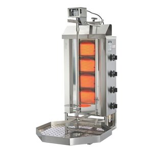 Potis Kebab gazowy 4 palniki, wsad 30 kg, 7 kW, 500x395x(h)920 mm z tacą na tłuszcz o wym. 500x500 mm Potis Kebab gazowy 4 palniki, wsad 30 kg, 7 kW, 500x395x(h)920 mm z tacą na tłuszcz o wym. 500x500 mm
