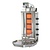 Potis Kebab gazowy 4 palniki, wsad 30 kg, 7 kW, 500x395x(h)920 mm z tacą na tłuszcz o wym. 500x500 mm