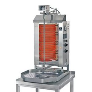 Potis Kebab elektryczny, 2 palniki, wsad 30 kg, 400V, 6 kW, 500x450x(h)920 mm z tacą na tłuszcz o wym. 500x500 mm Potis Kebab elektryczny, 2 palniki, wsad 30 kg, 400V, 6 kW, 500x450x(h)920 mm z tacą na tłuszcz o wym. 500x500 mm