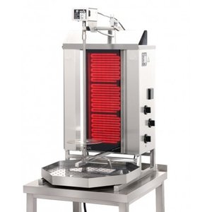 Potis Kebab elektryczny, 3 ceramiczne palniki, wsad 30 kg, 400V, 5,7 kW, 550x530x(h)920 mm z tacą na tłuszcz o wym. 500x500 mm Potis Kebab elektryczny, 3 ceramiczne palniki, wsad 30 kg, 400V, 5,7 kW, 550x530x(h)920 mm z tacą na tłuszcz o wym. 500x500 mm