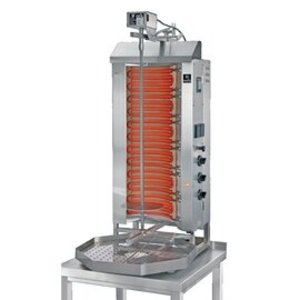 Potis Kebab elektryczny, 3 palniki, wsad 70 kg, 400V, 9 kW, 500x450x(h)1120 mm z tacą na tłuszcz o wym. 500x500 mm Potis Kebab elektryczny, 3 palniki, wsad 70 kg, 400V, 9 kW, 500x450x(h)1120 mm z tacą na tłuszcz o wym. 500x500 mm