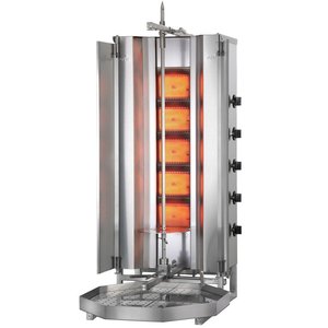 Potis Kebab gazowy 3 palniki, wsad 50 kg, 8,75 kW, 550x455x(h)103 mm z tacą na tłuszcz o wym. 550x550 mm Potis Kebab gazowy 3 palniki, wsad 50 kg, 8,75 kW, 550x455x(h)103 mm z tacą na tłuszcz o wym. 550x550 mm