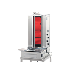 Potis Kebab elektryczny, 4 ceramiczne palniki, wsad 50 kg, 400V, 7,6 kW, 550x530x(h)1120 mm z tacą na tłuszcz o wym. 500x500 mm Potis Kebab elektryczny, 4 ceramiczne palniki, wsad 50 kg, 400V, 7,6 kW, 550x530x(h)1120 mm z tacą na tłuszcz o wym. 500x500 mm