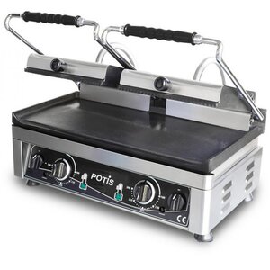 Potis Wyprzedaż - Grill kontaktowy podwójny, żeliwny, elektryczny, 1/2 gładka 1/2 ryflowana, 3,5 kW, 230V, 560x440x(h)300 mm Potis Wyprzedaż - Grill kontaktowy podwójny, żeliwny, elektryczny, 1/2 gładka 1/2 ryflowana, 3,5 kW, 230V, 560x440x(h)300 mm