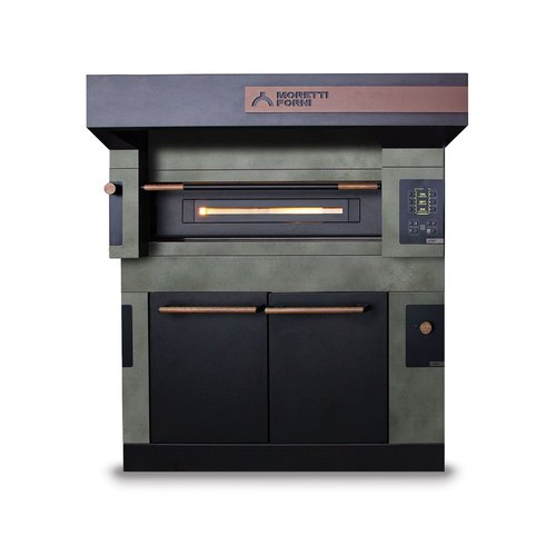 Moretti Forni Piec 1-komorowy do pizzy, z okapem i komorą rozrostu, elektryczny, 18,8 kW, 1660x1990x1585 mm, 16xØ300 mm Moretti Forni Piec 1-komorowy do pizzy, z okapem i komorą rozrostu, elektryczny, 18,8 kW, 1660x1990x1585 mm, 16xØ300 mm