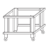 Moretti Forni Podstawa ze stali na kołach, H - 600 mm, MORETTI FORNI Moretti Forni Podstawa ze stali na kołach, H - 600 mm, MORETTI FORNI