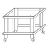 Moretti Forni Podstawa ze stali na kołach, H - 600 mm, MORETTI FORNI Moretti Forni Podstawa ze stali na kołach, H - 600 mm, MORETTI FORNI