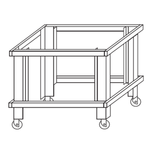 Moretti Forni Podstawa ze stali na kołach, H - 600 mm, MORETTI FORNI Moretti Forni Podstawa ze stali na kołach, H - 600 mm, MORETTI FORNI