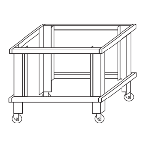Moretti Forni Podstawa ze stali na kołach, H - 950 mm, MORETTI FORNI Moretti Forni Podstawa ze stali na kołach, H - 950 mm, MORETTI FORNI