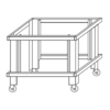 Moretti Forni Podstawa ze stali na kołach, H - 600 mm, MORETTI FORNI Moretti Forni Podstawa ze stali na kołach, H - 600 mm, MORETTI FORNI