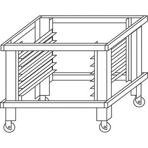 Moretti Forni Podstawa stalowa na kołach z prowadnicami, H - 800 mm, MORETTI FORNI Moretti Forni Podstawa stalowa na kołach z prowadnicami, H - 800 mm, MORETTI FORNI