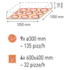 Moretti Forni Piec 1-komorowy do pizzy, elektryczny 11,6 kW, manualny, 1320x1400x370 mm, 9xØ300 mm, MORETTI FORNI