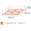 Moretti Forni Piec 1-komorowy do pizzy z okapem i bazą, elektryczny 9,3 kW, 1610x1510x650 mm, 11xØ300 mm, MORETTI FORNI