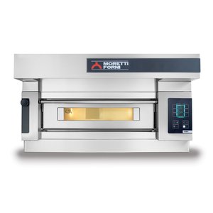Moretti Forni Piec 1-komorowy do pizzy z okapem i bazą, elektryczny 13,2 kW, 1370x1990x710 mm, 9xØ300 mm, MORETTI FORNI Moretti Forni Piec 1-komorowy do pizzy z okapem i bazą, elektryczny 13,2 kW, 1370x1990x710 mm, 9xØ300 mm, MORETTI FORNI