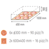 Moretti Forni Piec 1-komorowy do pizzy z okapem i bazą, elektryczny 7,1 kW, 1020x1650x650 mm, 6xØ300 mm, MORETTI FORNI
