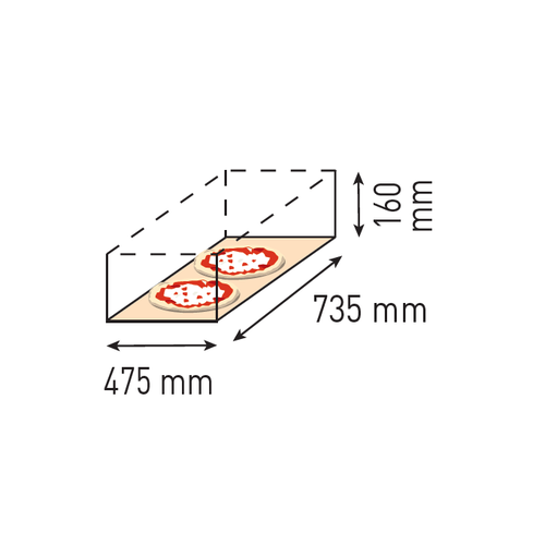 Moretti Forni Piec 1-komorowy do pizzy z okapem i bazą, elektryczny 5,1 kW, 890x1460x710 mm, 2xØ450 mm, MORETTI FORNI Moretti Forni Piec 1-komorowy do pizzy z okapem i bazą, elektryczny 5,1 kW, 890x1460x710 mm, 2xØ450 mm, MORETTI FORNI