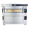 Moretti Forni Piec 1-komorowy do pizzy z okapem i bazą, elektryczny 9 kW, 1370x1460x710 mm, 6xØ300 mm, MORETTI FORNI