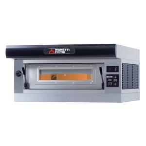 Moretti Forni Piec 1-komorowy do pizzy z okapem i bazą, elektryczny 12,6 kW, 1520x1730x650 mm, 12xØ300 mm, MORETTI FORNI Moretti Forni Piec 1-komorowy do pizzy z okapem i bazą, elektryczny 12,6 kW, 1520x1730x650 mm, 12xØ300 mm, MORETTI FORNI