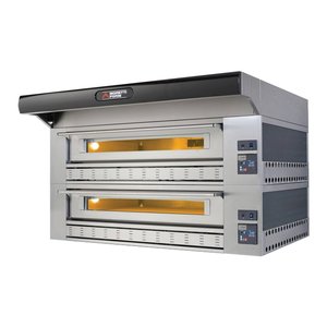 Moretti Forni Piec 2-komorowy do pizzy z okapem i bazą, gazowy 43 kW, 1470x1480x1280/2020 mm, 12xØ300 mm, MORETTI FORNI Moretti Forni Piec 2-komorowy do pizzy z okapem i bazą, gazowy 43 kW, 1470x1480x1280/2020 mm, 12xØ300 mm, MORETTI FORNI