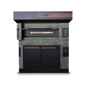 Moretti Forni Piec 1-komorowy do pizzy z okapem i komorą rozrostu nawilżaną, elektryczny 13,75 kW, 1660x1460x1585 mm, 8xØ300 mm, MORETTI FORNI