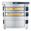 Moretti Forni Piec 2-komorowy do pizzy z okapem i bazą, elektryczny 18 kW, 1370x1460x1070 mm, 12xØ300 mm, MORETTI FORNI