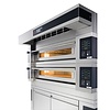 Moretti Forni Piec 2-komorowy do pizzy z okapem i bazą, elektryczny 18 kW, 1370x1460x1070 mm, 12xØ300 mm, MORETTI FORNI
