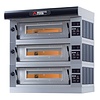Moretti Forni Piec 3-komorowy do pizzy z okapem i bazą, elektryczny 28,8 kW, 1320x1650x1450 mm, 27xØ300 mm, MORETTI FORNI