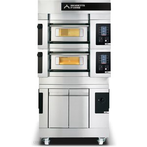Moretti Forni Piec 3-komorowy do pizzy z okapem i bazą, elektryczny 15,3 kW, 890x1460x1430 mm, 6xØ450 mm, MORETTI FORNI Moretti Forni Piec 3-komorowy do pizzy z okapem i bazą, elektryczny 15,3 kW, 890x1460x1430 mm, 6xØ450 mm, MORETTI FORNI