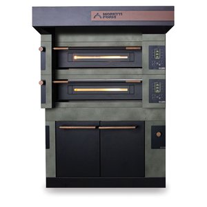 Moretti Forni Piec 2-komorowy do pizzy z okapem i komorą rozrostu, elektryczny 19,5 kW, 1370x1460x1945 mm, 12xØ300 mm, MORETTI FORNI Moretti Forni Piec 2-komorowy do pizzy z okapem i komorą rozrostu, elektryczny 19,5 kW, 1370x1460x1945 mm, 12xØ300 mm, MORETTI FORNI
