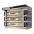 Moretti Forni Piec 3-komorowy do pizzy z okapem i bazą, elektryczny 27 kW, 1370x1460x1430 mm, 18xØ300 mm, MORETTI FORNI