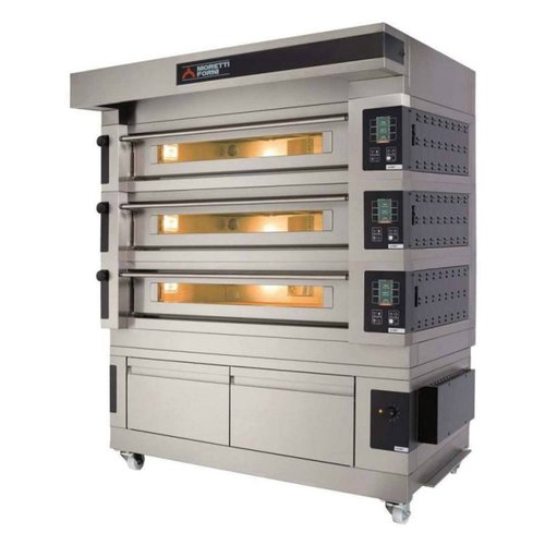 Moretti Forni Piec 3-komorowy do pizzy z okapem i bazą, elektryczny 36 kW, 1660x1460x1430 mm, 24xØ300 mm, MORETTI FORNI Moretti Forni Piec 3-komorowy do pizzy z okapem i bazą, elektryczny 36 kW, 1660x1460x1430 mm, 24xØ300 mm, MORETTI FORNI