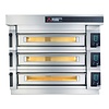 Moretti Forni Piec 3-komorowy do pizzy z okapem i bazą, elektryczny 51,9 kW, 1660x1990x1430 mm, 48xØ300 mm, MORETTI FORNI Moretti Forni Piec 3-komorowy do pizzy z okapem i bazą, elektryczny 51,9 kW, 1660x1990x1430 mm, 48xØ300 mm, MORETTI FORNI