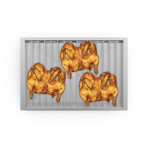 UNOX Ruszt ze stali nierdzewnej do pieczenia 4 kurczaków alla diavola POLLO.GRILL, 600x400x(h)27 mm UNOX Ruszt ze stali nierdzewnej do pieczenia 4 kurczaków alla diavola POLLO.GRILL, 600x400x(h)27 mm