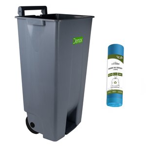 TOM-GAST 120 L Grey Polypropylene Pedal Bin with Wheels, Lift Lid, 120 L TOM-GAST 120 L Grey Polypropylene Pedal Bin with Wheels, Lift Lid, 120 L