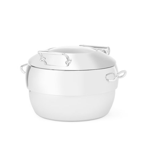 Fine Dine Induction Round Chafing Dish with a Glass Hinged Cover 11 L