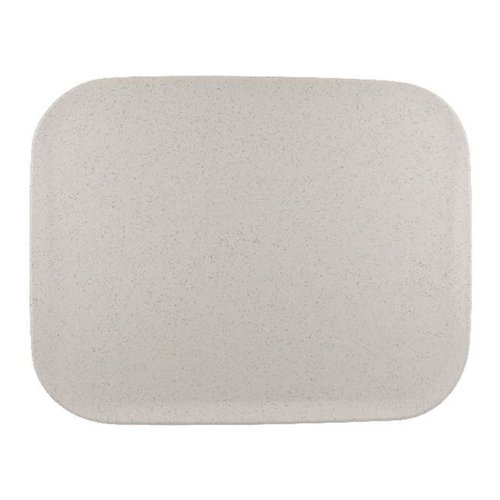 Roltex Prostokątna taca do serwowania 330 x 430 mm z poliestru, szara z rantem Roltex Prostokątna taca do serwowania 330 x 430 mm z poliestru, szara z rantem