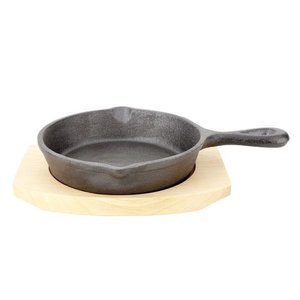Lava Cast Iron Frying Pan with Wooden Stand Ø135 mm