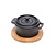 Lava CAST IRON POT 13,5X10,5XH8CMWITH BAMBOO BASE