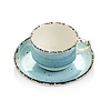 Fine Dine Stackable Turquoise Espresso Cup with Saucer 90 ml, Earth Colours Turkus